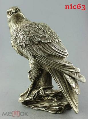 Орел статуя тибетское серебро статуэтка древний Китай