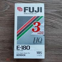 Видеокассета FUJI VHS E-180 Япония JAPAN Pack 3 шт запечатанная кассета редкая