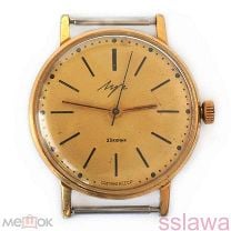 часы Луч тонкий 2209 костюмные СССР позолота Au5 vintage luxury 1970s USSR watch Luch Ав267.88. Мешок